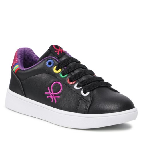 Sneakers united colors of benetton - penn multirings glitter btk124001 black/fuchsia 2081
