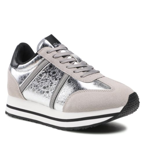 Sneakers united colors of benetton - vex laminato btw123206 silver/black 4020
