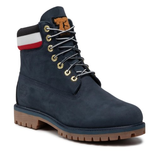 Trappers timberland - 6``prem rubber tb0a2m590191 navy nubuck w/red