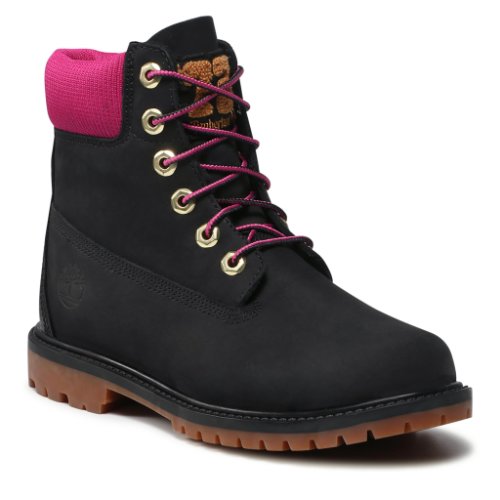 Trappers timberland - heritage 6 in waterproof boot tb0a44kx0011 black nubuc/w pink
