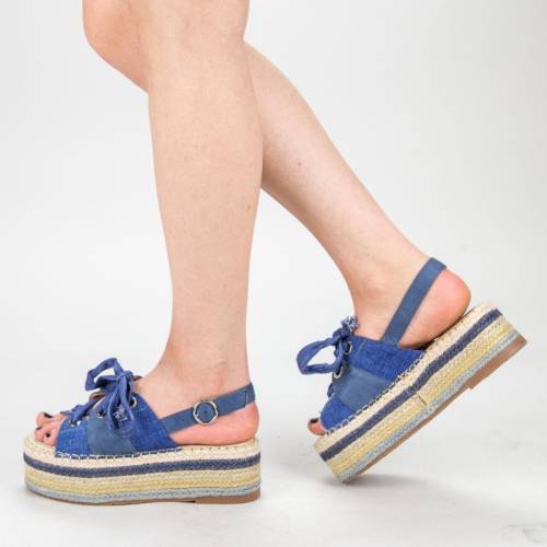 Sandale dama cu platforma ab25-8 blue (303) malien