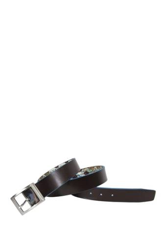 Accesorii barbati robert graham buckler reversible printed leather belt brown
