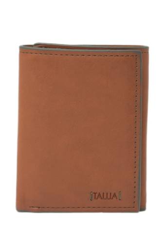 Accesorii barbati tallia trifold leather wallet with colored edges brown
