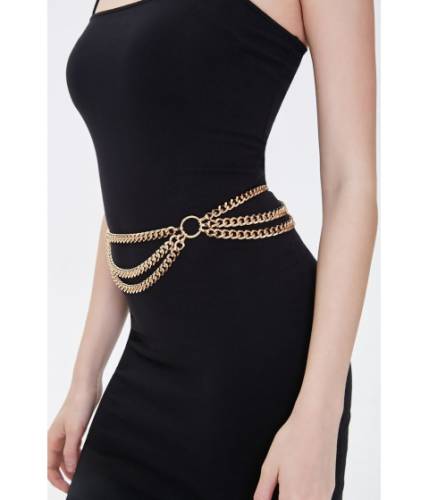 Accesorii femei forever21 curb chain layered waist belt gold