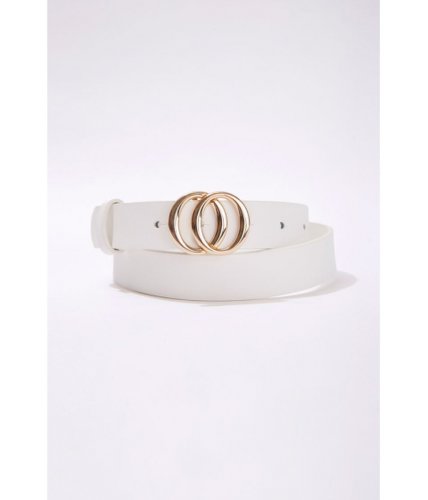 Accesorii femei forever21 faux leather o-ring buckle belt white