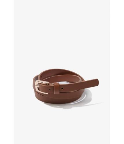 Accesorii femei forever21 skinny faux leather hip belt brown