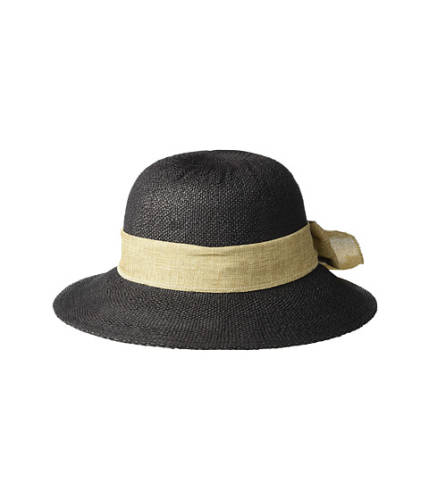 Accesorii femei san diego hat company pbm3020 - concentric brim cloche with linen bow trim black