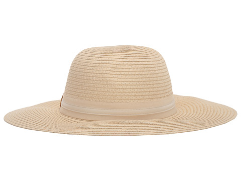 Accesorii femei vince camuto grosgrain and pu banded floppy hat natural
