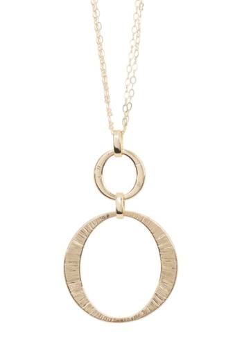 Bijuterii femei 14th union double circle gold plated pendant necklace gold