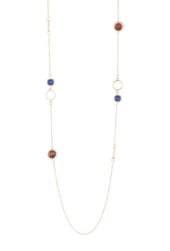 Bijuterii femei 14th union glass station necklace brown- blue- gold