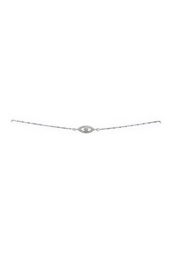 Bijuterii femei adornia evil eye diamond choker necklace - 025 ctw silver