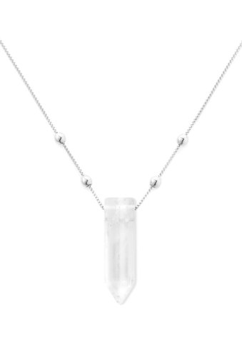 Bijuterii femei alex and ani chain station stone wand pendant necklace silver finish