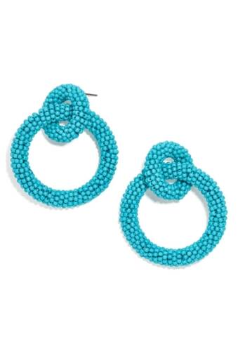 Bijuterii femei baublebar emma beaded 25mm hoop earrings turquoise