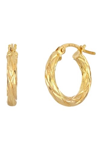 Bijuterii femei bony levy 14k yellow gold 10mm textured hoop earrings 14ky
