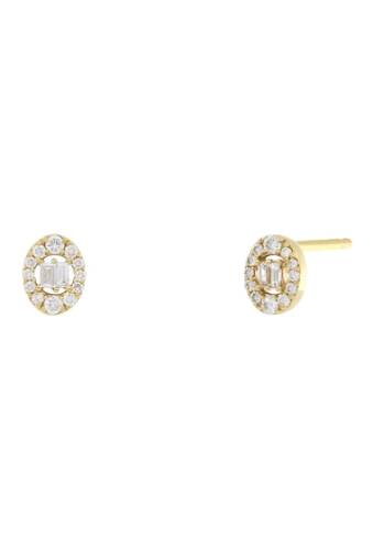 Bijuterii femei bony levy 18k yellow gold mix diamond oval stud earrings - 020 ctw 18ky