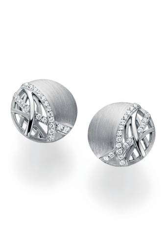 Bijuterii femei breuning sterling silver cz geo lines stud earrings silver