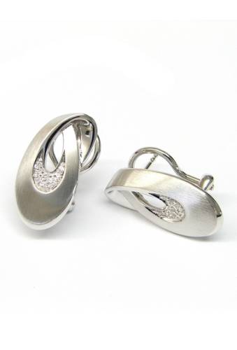 Bijuterii femei breuning sterling silver cz swirl stud earrings silver