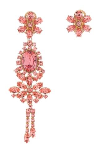 Bijuterii femei burberry rosette rhinestone mismatched cocktail earrings coral pink