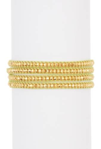 Bijuterii femei chan luu 18k gold plated sterling silver breaded wrap bracelet yg-lmngrass