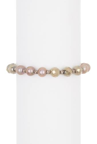 Bijuterii femei chan luu sterling silver freshwater pearl beaded bracelet taupe mix