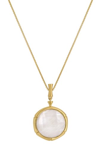 Bijuterii femei dean davidson 22k gold plated bamboo gemstone pendant necklace moonstone