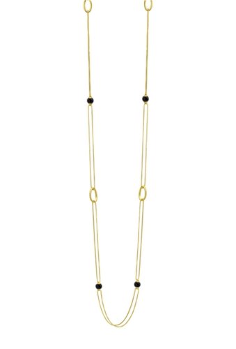 Bijuterii femei dean davidson 22k gold plated origami charm necklace black onyx