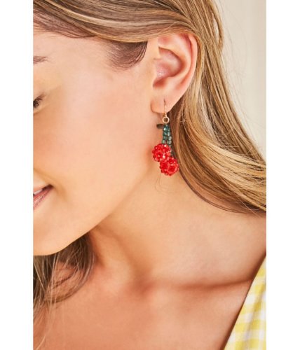 Bijuterii femei forever21 beaded cherry drop earrings redgreen