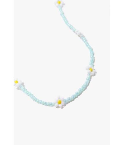 Bijuterii femei forever21 beaded daisy choker necklace mintwhite