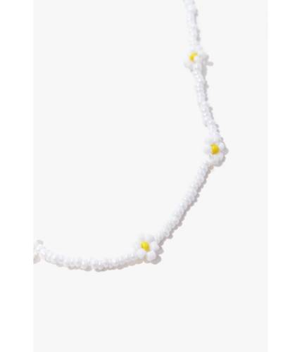 Bijuterii femei forever21 beaded daisy choker necklace whiteyellow
