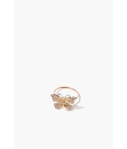 Bijuterii femei forever21 butterfly cocktail ring gold