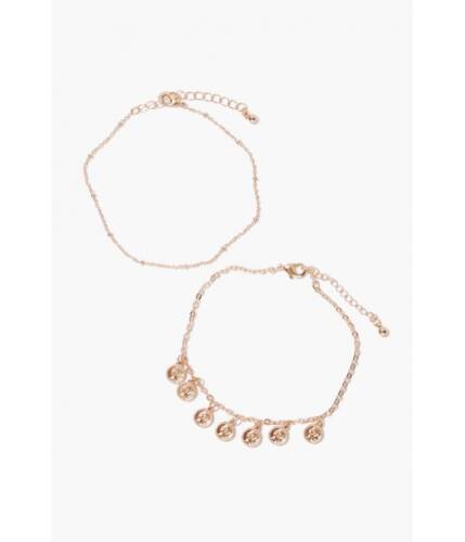 Bijuterii femei forever21 coin charm anklet set gold