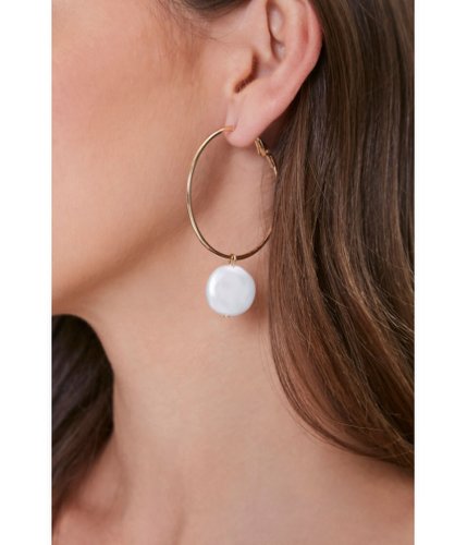 Bijuterii femei forever21 faux pearl charm earrings goldivory