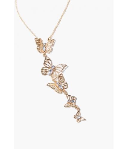 Bijuterii femei forever21 filigree butterfly pendant necklace gold