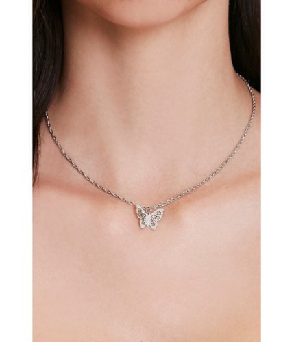 Bijuterii femei forever21 filigree butterfly pendant necklace silver