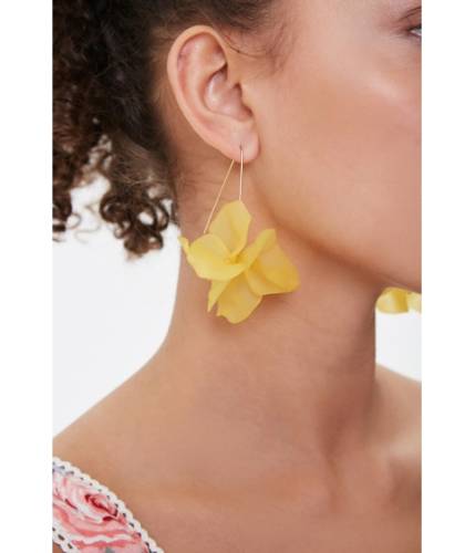 Bijuterii femei forever21 floral wire drop earrings yellowgold