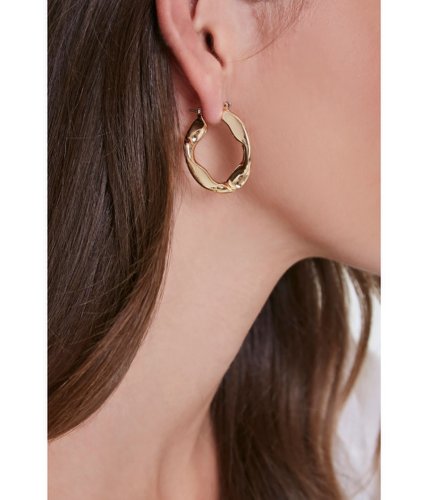 Bijuterii femei forever21 hammered hoop earrings gold