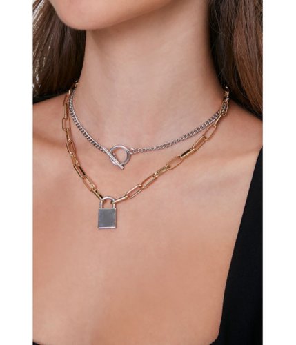 Bijuterii femei forever21 lock pendant necklace set goldsilver