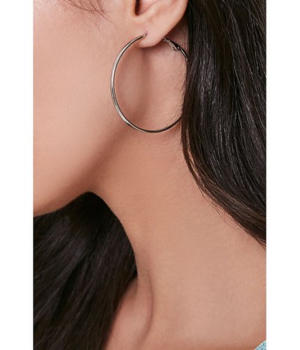 Bijuterii femei forever21 medium hoop earrings silver