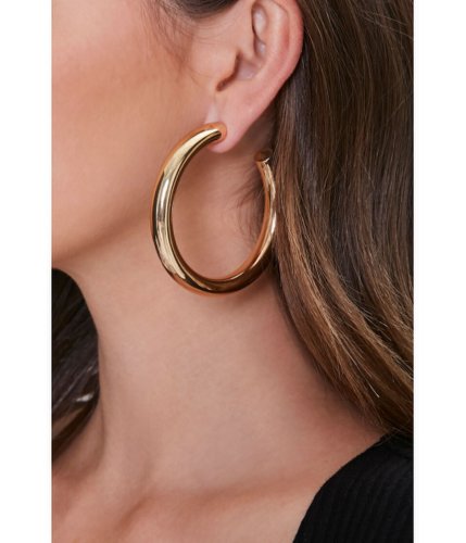 Bijuterii femei forever21 open-ended hoop earrings gold