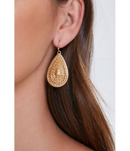 Bijuterii femei forever21 ornate teardrop earrings gold