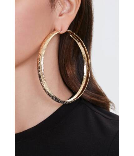 Bijuterii femei forever21 pebbled hoop earrings gold