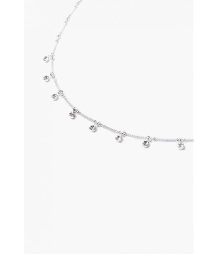 Bijuterii femei forever21 rhinestone charm necklace silver