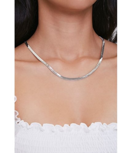 Bijuterii femei forever21 snake chain necklace silver