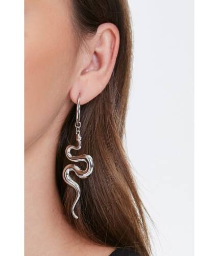 Bijuterii femei forever21 snake pendant drop earrings silver