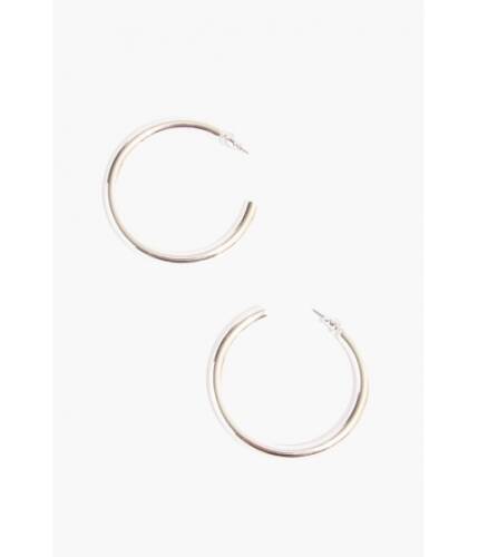 Bijuterii femei forever21 tube hoop earrings silver