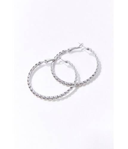 Bijuterii femei forever21 upcycled twisted hoop earrings silver