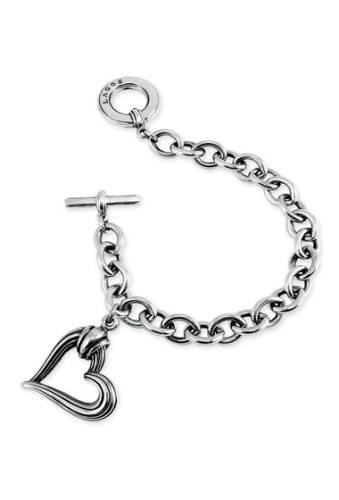 Bijuterii femei lagos sterling silver link heart charm bracelet silver