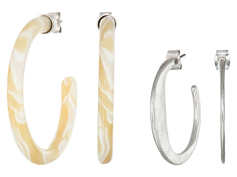 Bijuterii femei lucky brand acetate hoop trio earrings two-tone