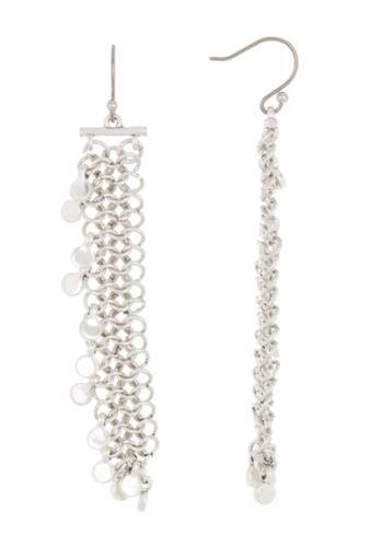 Bijuterii femei lucky brand point statement chain earrings silver