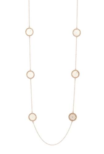 Bijuterii femei natasha accessories crystal framed medallion station necklace gold